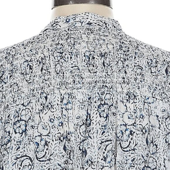 Lucky Brand Size XL Long sleeve Blue and white patterned blouse - Picture 8 of 8